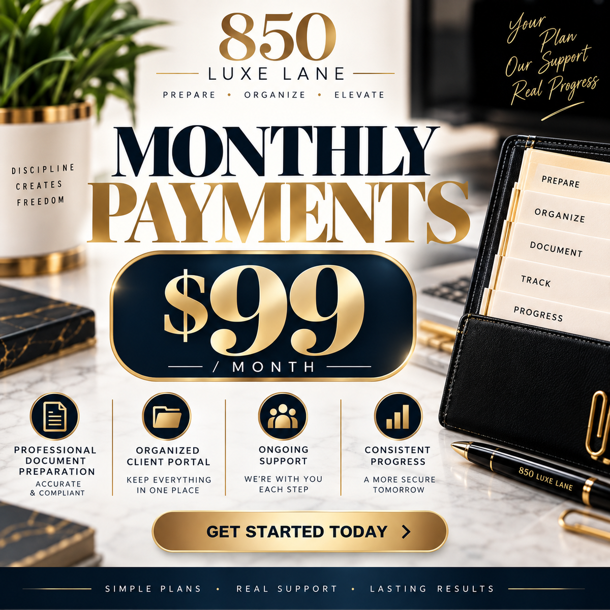 Document Preparation Monthly Payment – $99